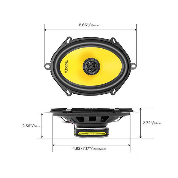 Recoil | RLX572 | 2-х пол. коакс., 5х7", 4Ом, RMS/Peak - 40/80  | 4