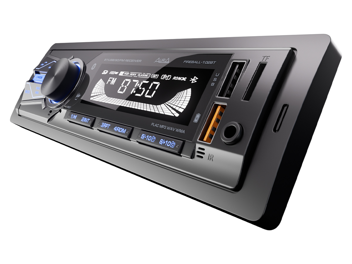 AurA | FIREBALL-102BT | 4x36w, FLAC, 2xUSB/BT, APP, 1 пара RCA, синяя подсветка | 3