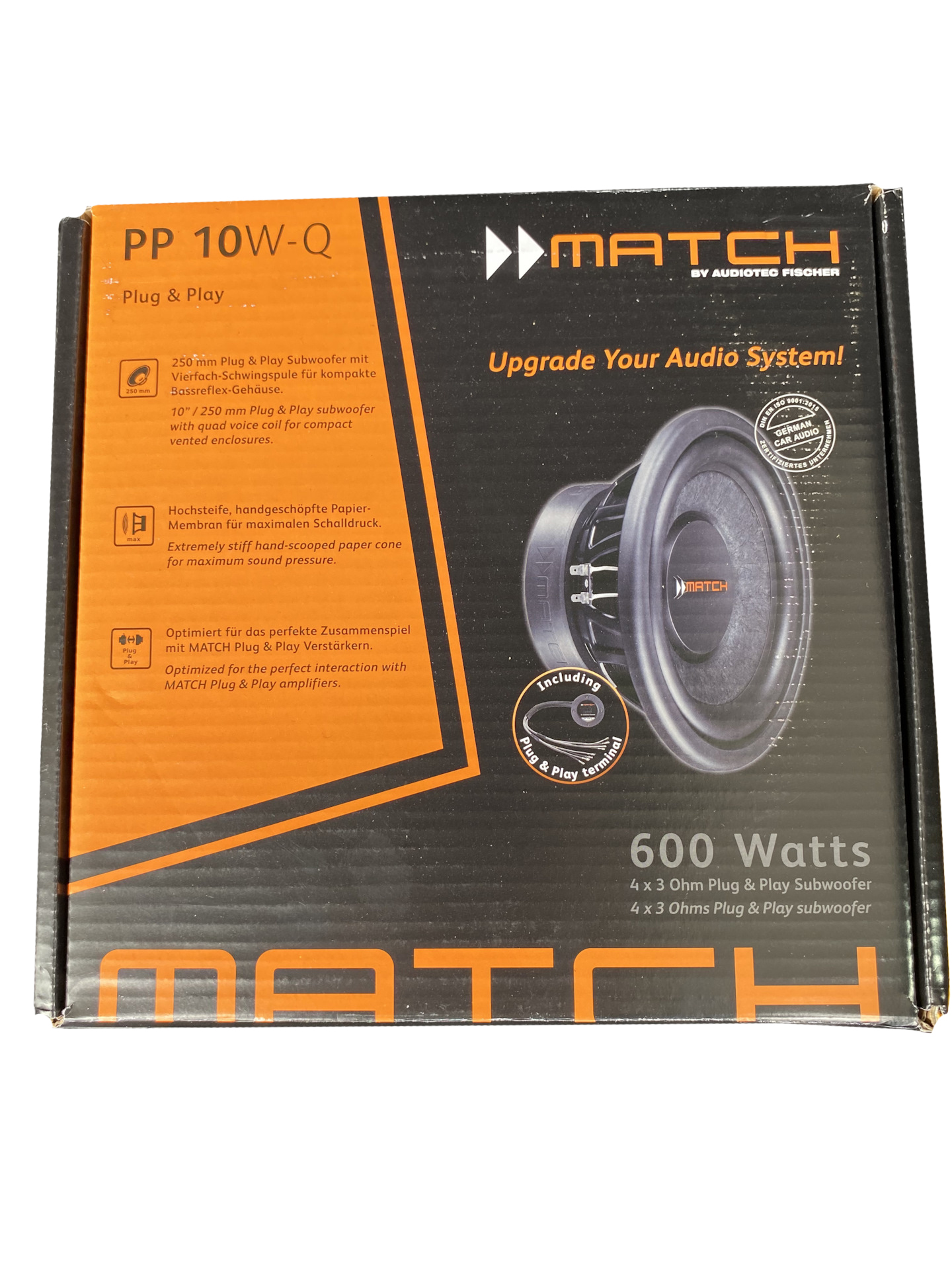 MATCH | PP 10W-Q | Сабвуфер 25см, 300/600Watts,4x3Om | превью 3