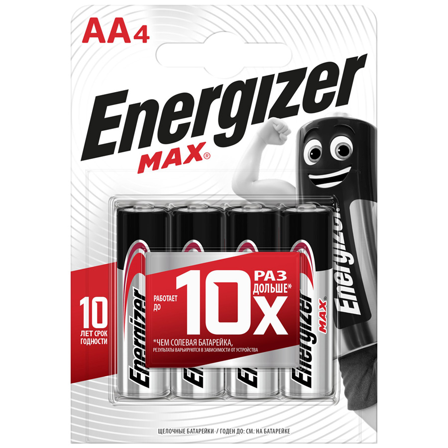 Батарейка | АА LR6-4BL Energizer Max | 4 шт. в упаковке, ЦЕНА за 4 шт. | 1