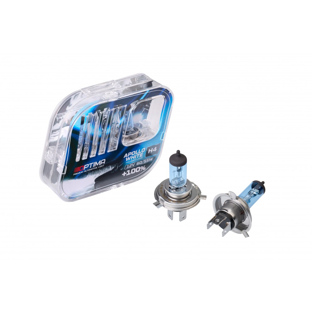 OPTIMA | Apollo H4 12v 60/55w | WHITE 4500K Лампа накаливания BOX 2шт | превью 1