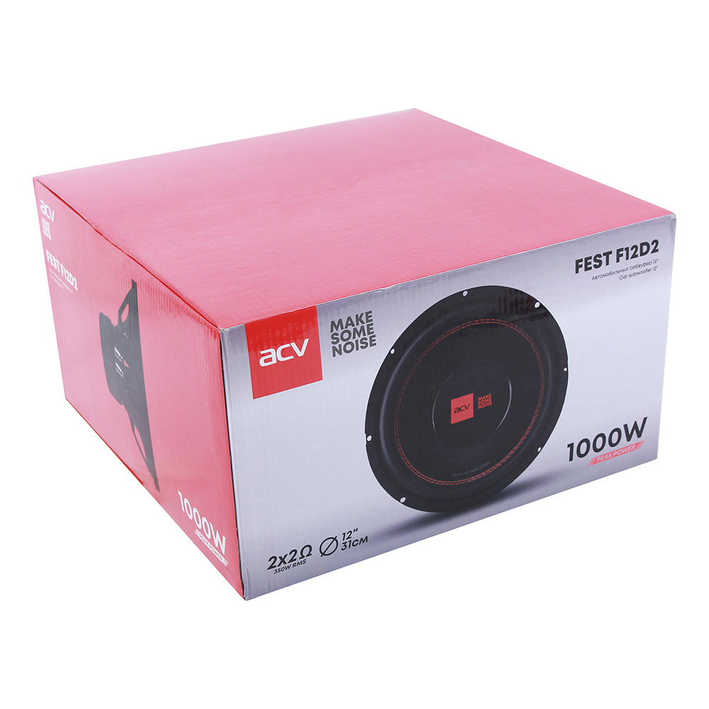 ACV | FEST F12D2 | Сабвуфер 30см/ RMS 350Wt/Max 1000Wt/2+2Om/SPL89Дб  | 5