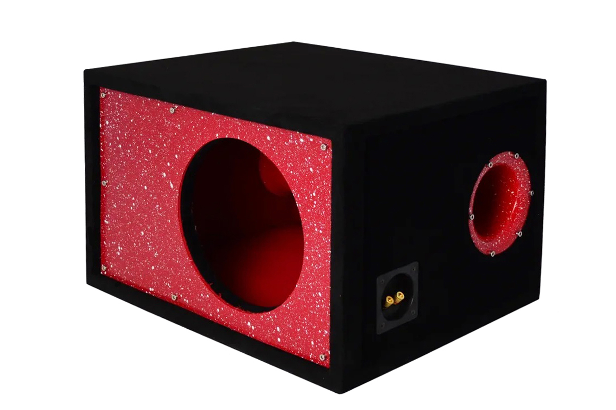 D/S/D | Короб 15"ФАНЕРА двойная стенка |  Корпус Искра БЕЛАЯ НА КРАСНОМ фазоинвертор  200 мм , 96л | превью 1