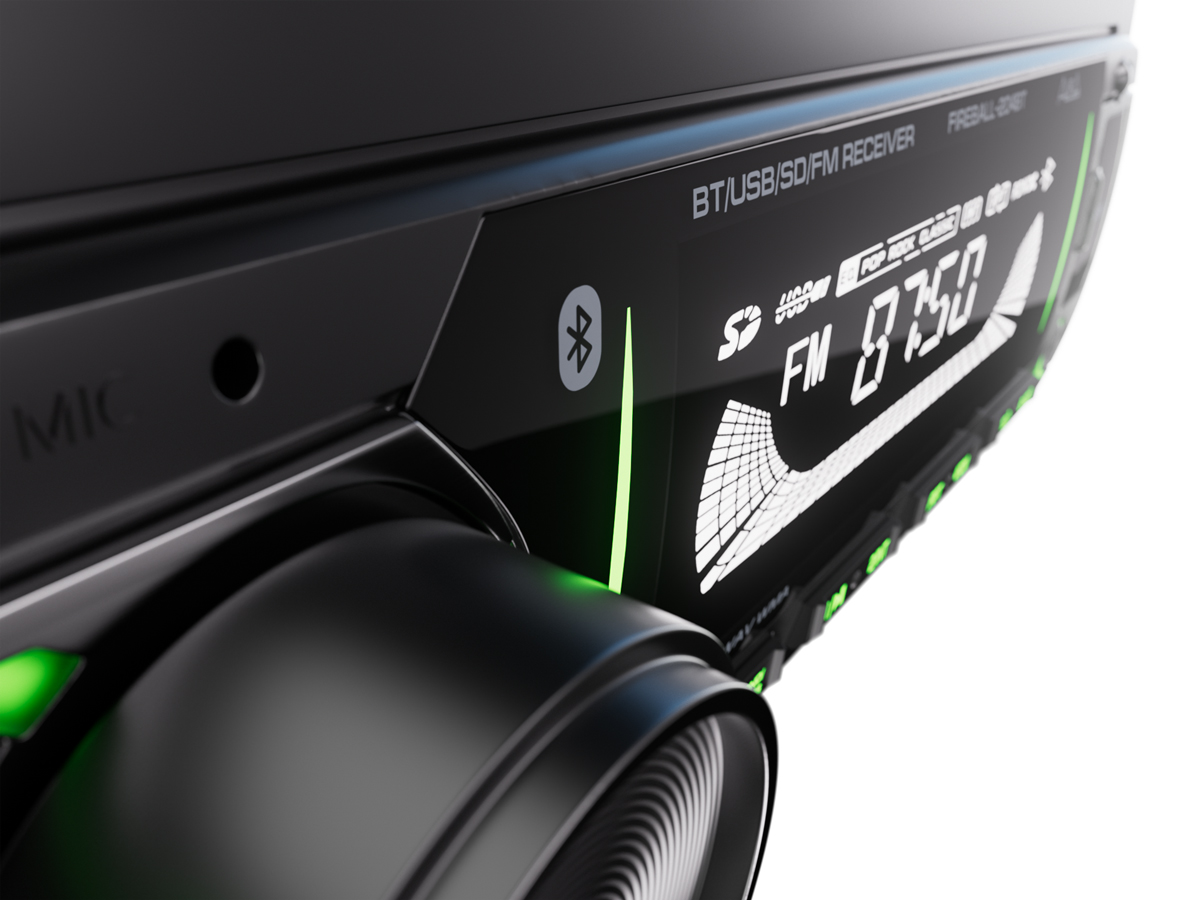 AurA | FIREBALL-204BT | 24V, 4х36w, USB/BT, 1 пара RCA, зеленые кнопки | 3