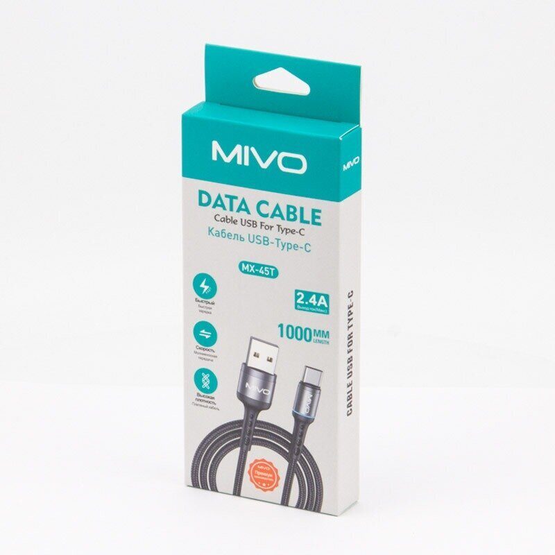 Mivo | MX-45T | Кабель Type-C - USB 2.4 А  1 м | превью 3