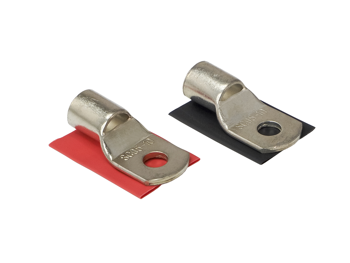 AurA | ACN-R858 | Клемма силовая, кольцевая, 10мм, 3/0Ga, 1 красная + 1 черная, термоусадка, Nickel| превью 1