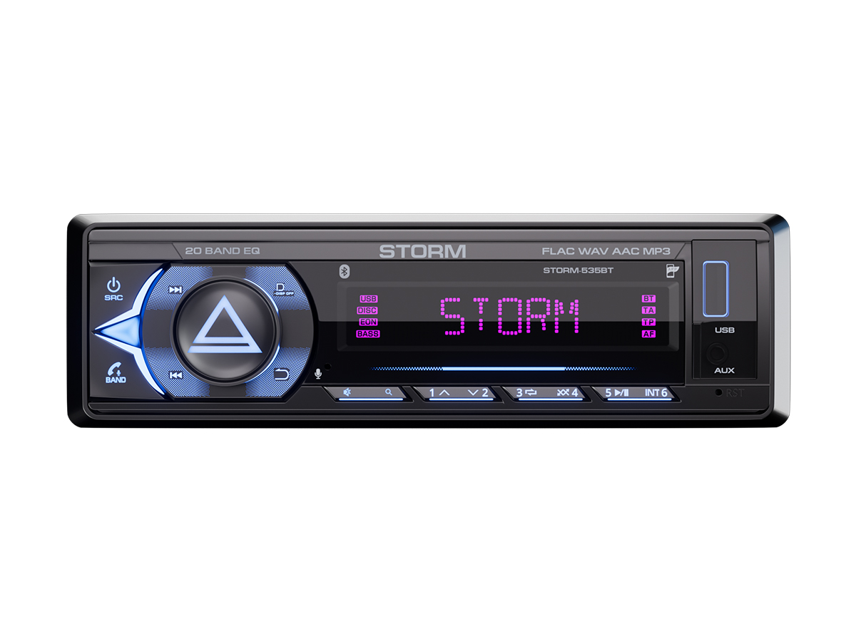 AurA | STORM-535BT | 4х51w, FLAC, USB/BT, 6 RCA (SUB), 20EQ, APP, 2-ZONE RGB, D-SWC, ДУ | превью 2