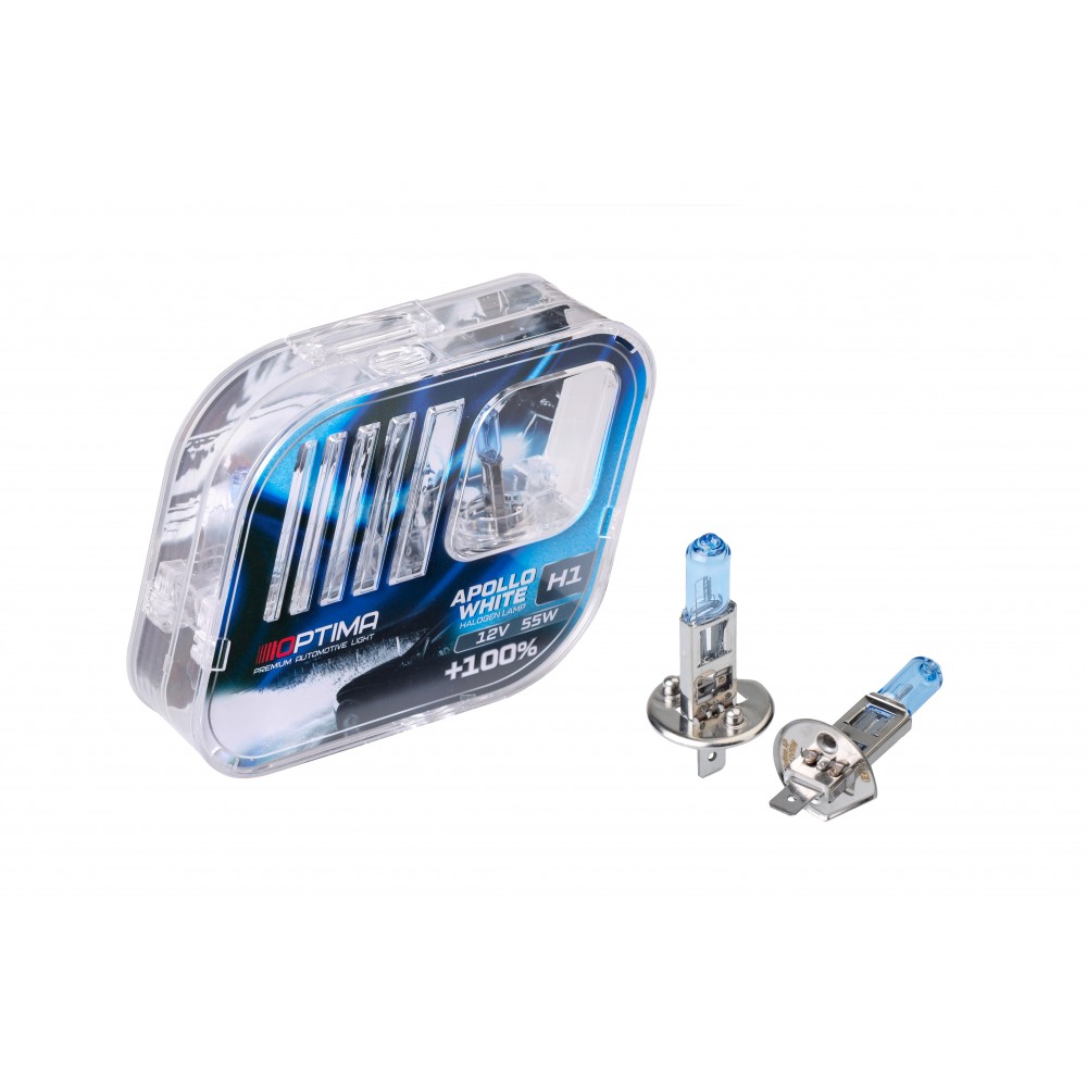 OPTIMA | Apollo H1 12v 55w | WHITE 4500K Лампа накаливания BOX 2шт | превью 1