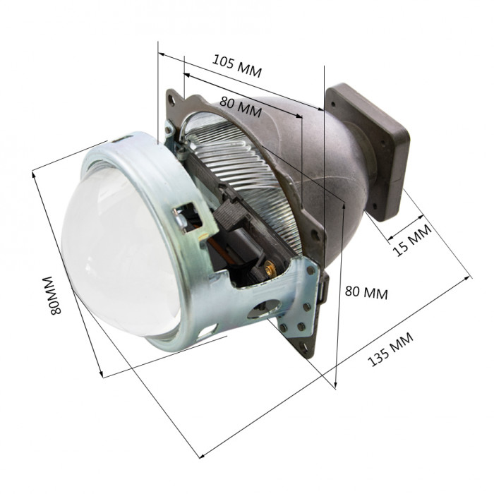 SVS | 0418888006 | Линза Биксенон K-Q5 | 3,0" под D-лампу  цена за ПАРУ   | 4