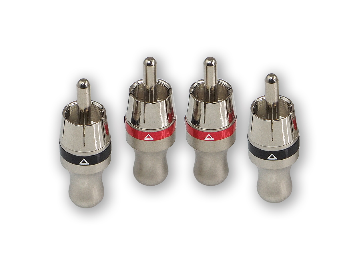 AurA | RCA-P410 | RCA - коннектор для кабеля до 4 мм, 2 красных + 2 черных, блистер | превью 1