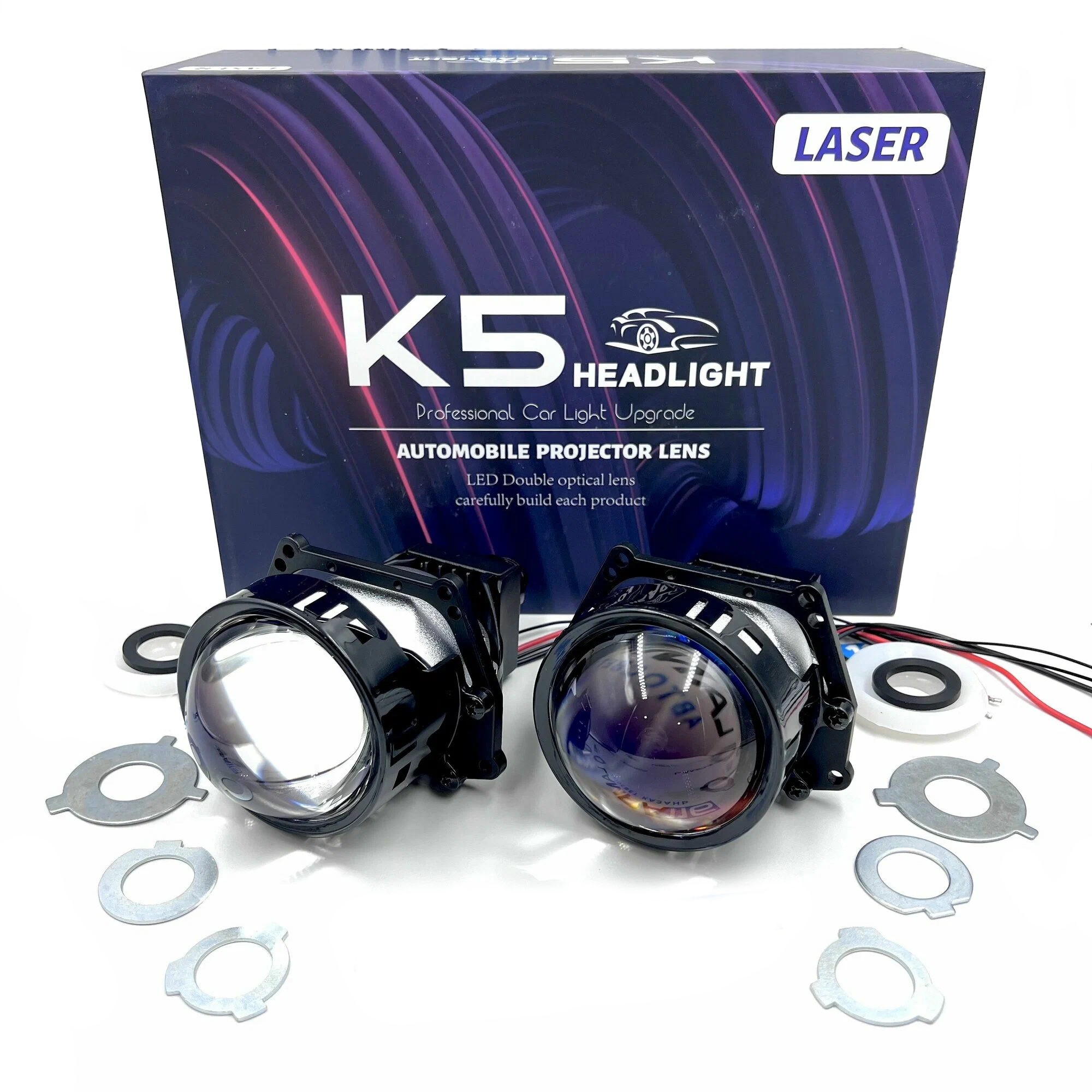 ZMB | K5 LASER | Bi-LED линза 12V, 3" КОМП.  2 ШТ.| 5