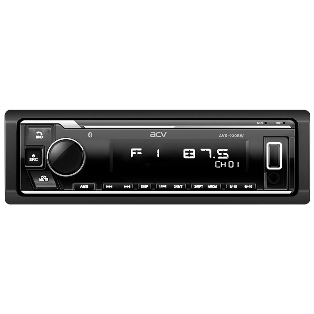 ACV | AVS-920BW | 1din/белая/FM/MP3/USB/BT/SD/FM/4*50/Bluetooth/съемн.панель | превью 1
