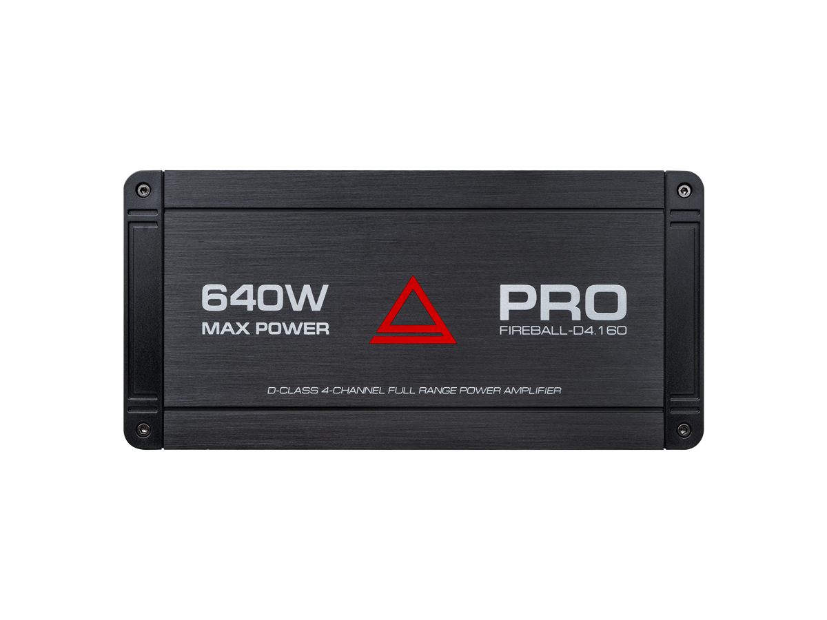 AurA | FIREBALL-4.160 PRO | 4x100w (4 Ohm), 4x160w (2 Ohm), 2x320w (4 Ohm), LPF/HPF, 10Hz - 25kHz | 4