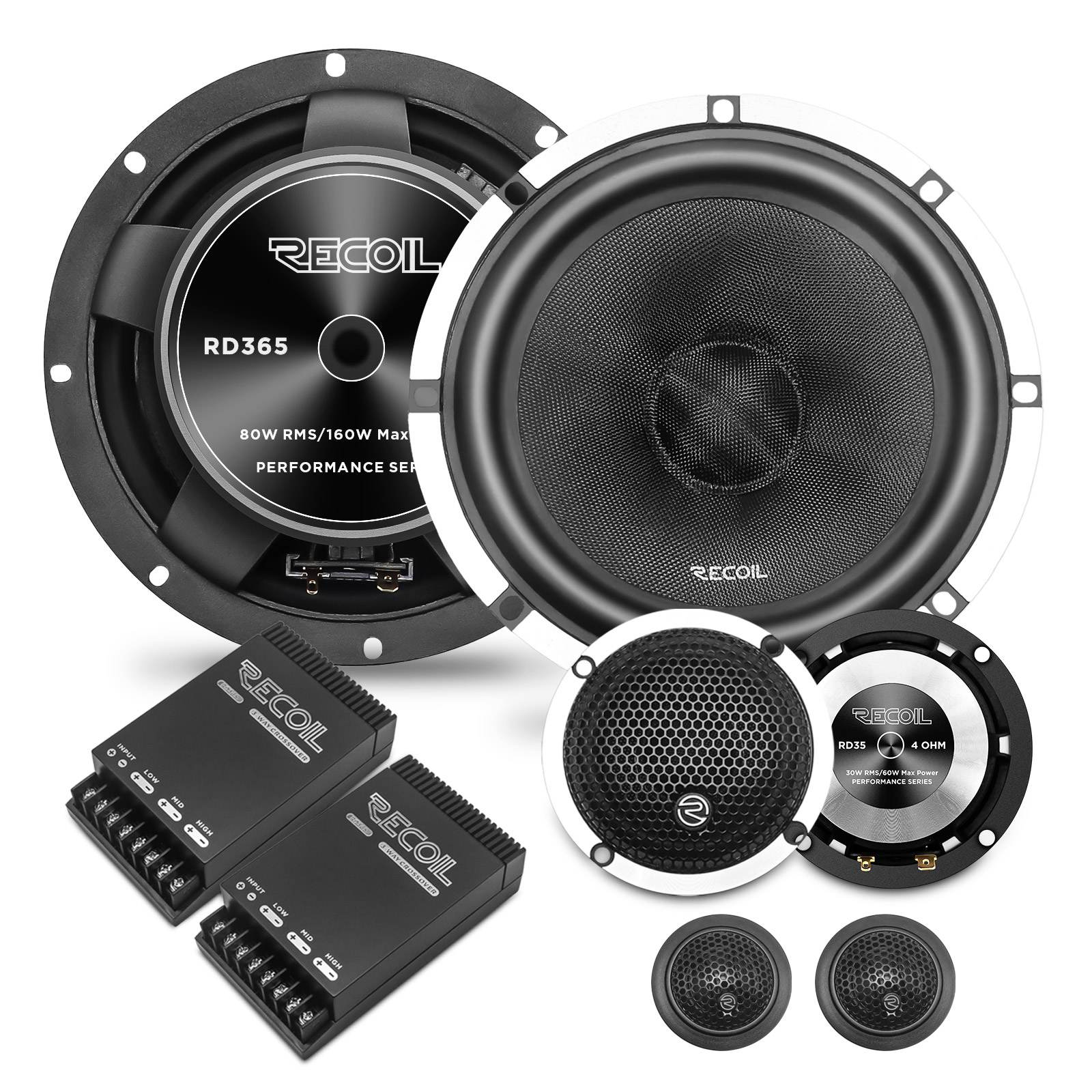 Recoil | RD365 | 3-хпол. комп., 6,5”, 4Ом, 55-22000 Гц,  RMS/Peak - 80W/160W | превью 1