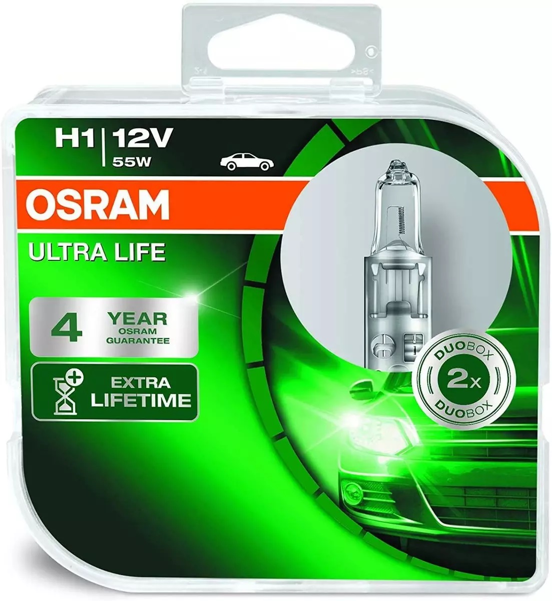 OSRAM | H1 64150 ULT-DUOBOX  | Лампа H1 ULTRA LIFE 12V 55W комплект 2шт. | превью 1