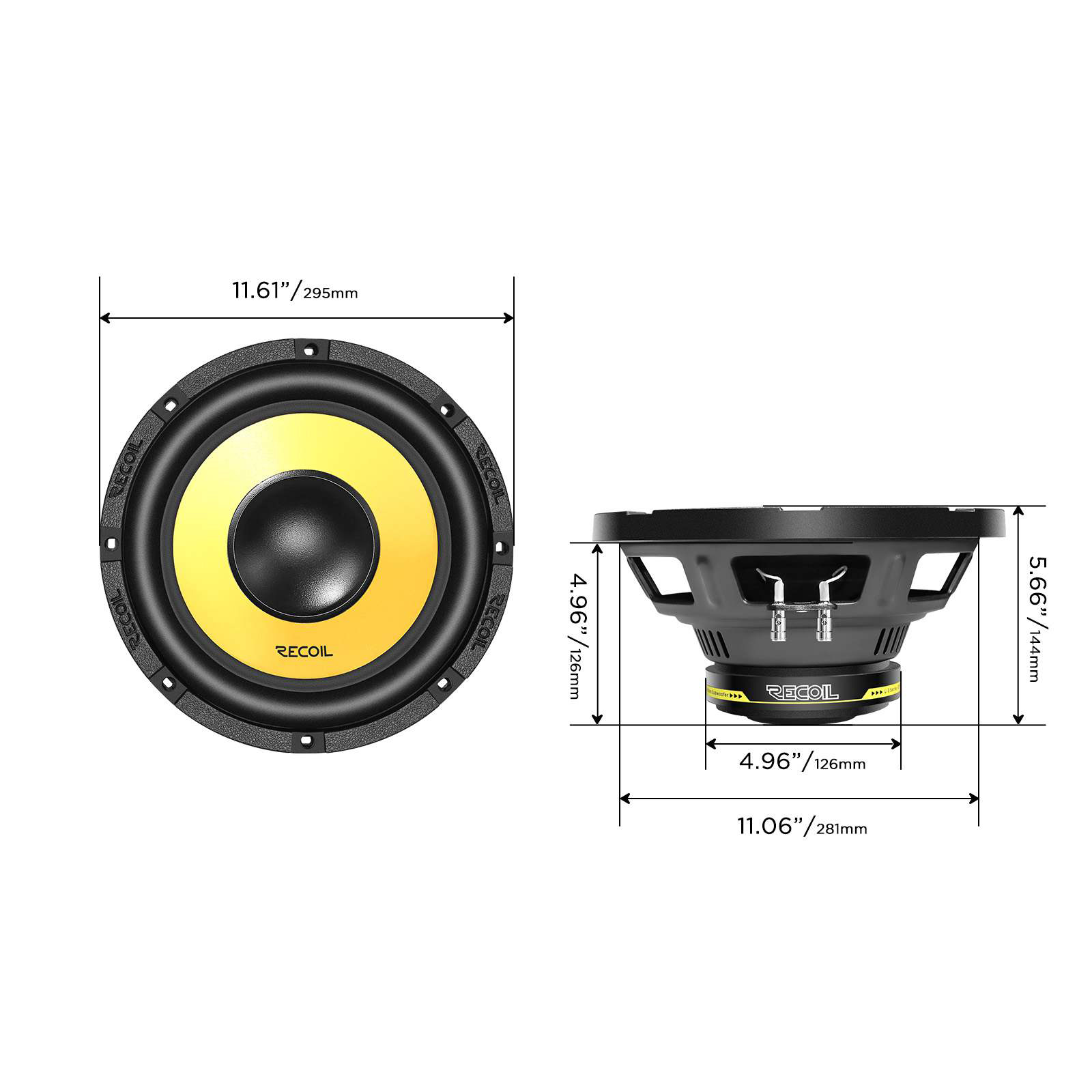 Recoil | LW12S4 | Сабвуферный динамик, 12", 4 Ом,  RMS/Peak -150W/300W,40-500Hz   | 4