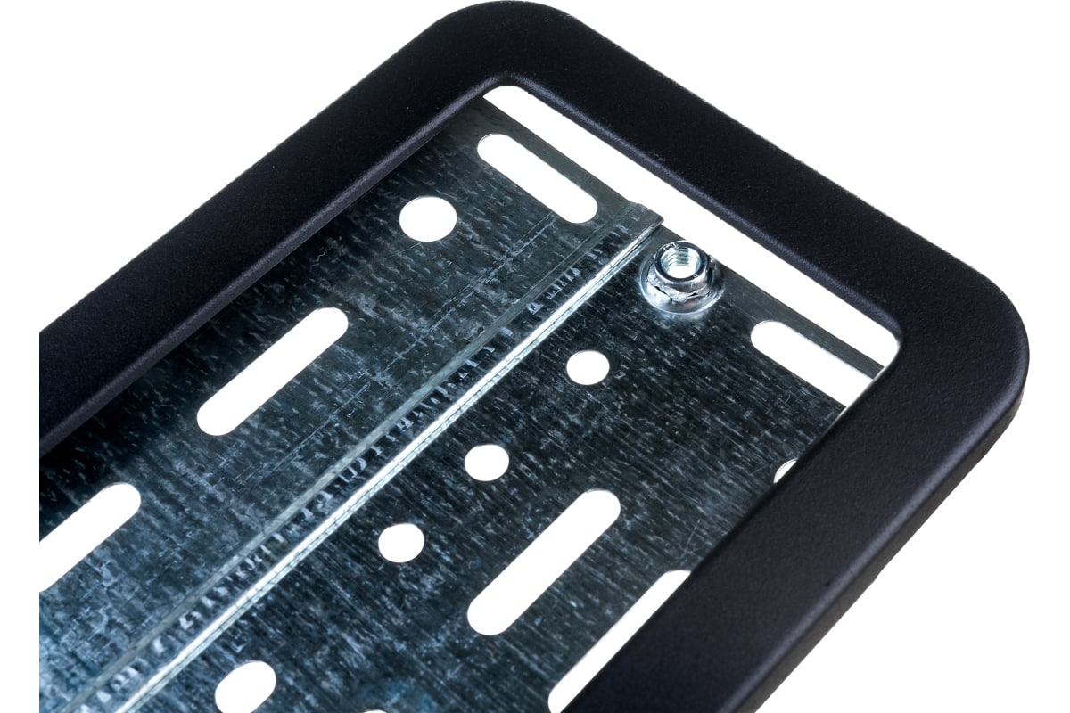 DolleX | SPL-21 | Рамка номерного знака металлическая, с металл. адаптером в сб., черная, 1шт.| 3