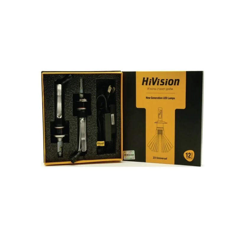 HiVision | H4 Z5 UNIVERSAL | Philips , косичка , 6000K, 4000Lm, 9-24V комплект 2 шт. | 3