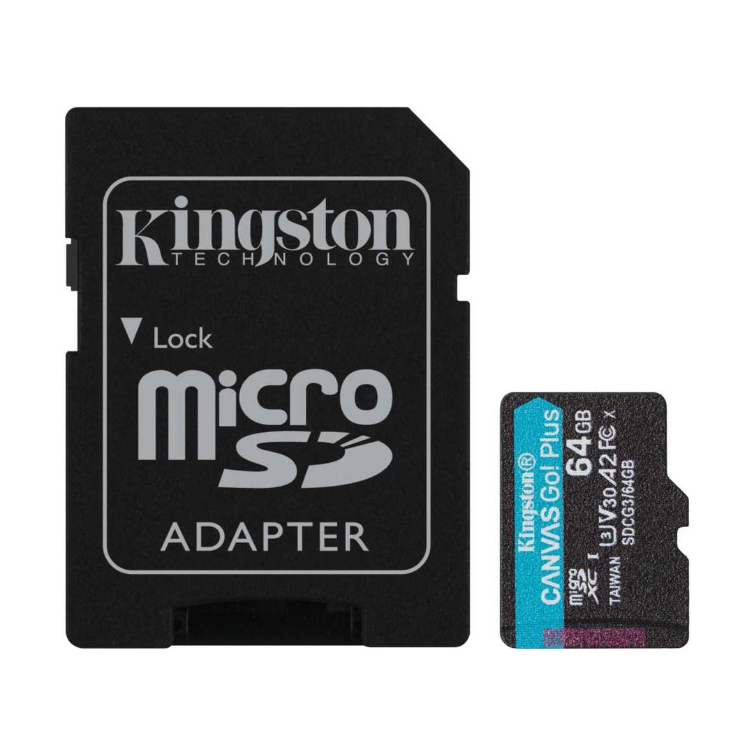 Kingston | MicroSD 64Gb (без SD adapter ) | Карта памяти MicroSD 64Gb, Class 10 UHS-I U3 V30 A2| 2