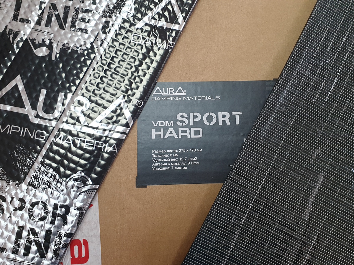 AurA | VDM-SPORT HARD | Фольгированный вибродемпфер, толщ 8 мм, 470 мм х 275 мм, упак 7 л | 1