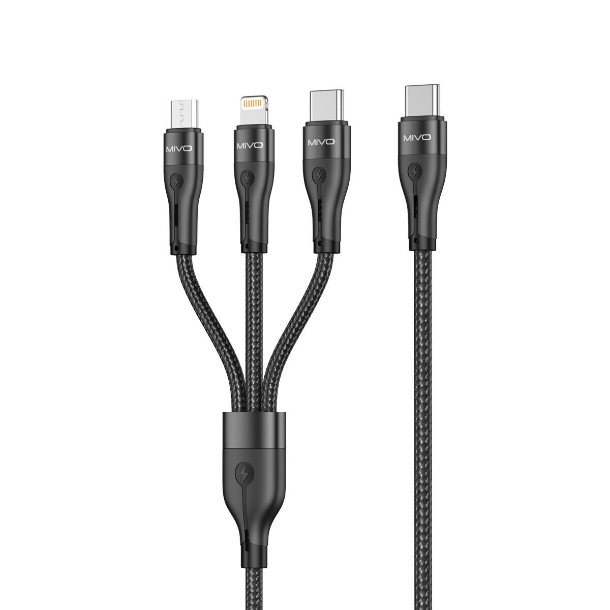 Mivo | MX-75 | Универсальный кабель 3в1 Micro USB + Type-C+ Lightning 3 А 1.2 м | 1