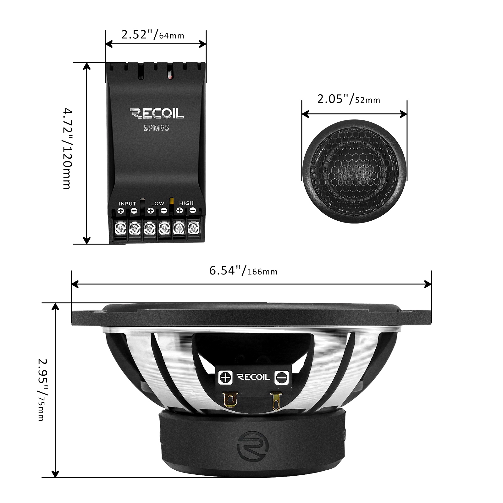 Recoil | SPM65 | 2-х комп., 165мм, 3,2Ом, 63-20000Гц, RMS/Peak - 65W/130W  | 5