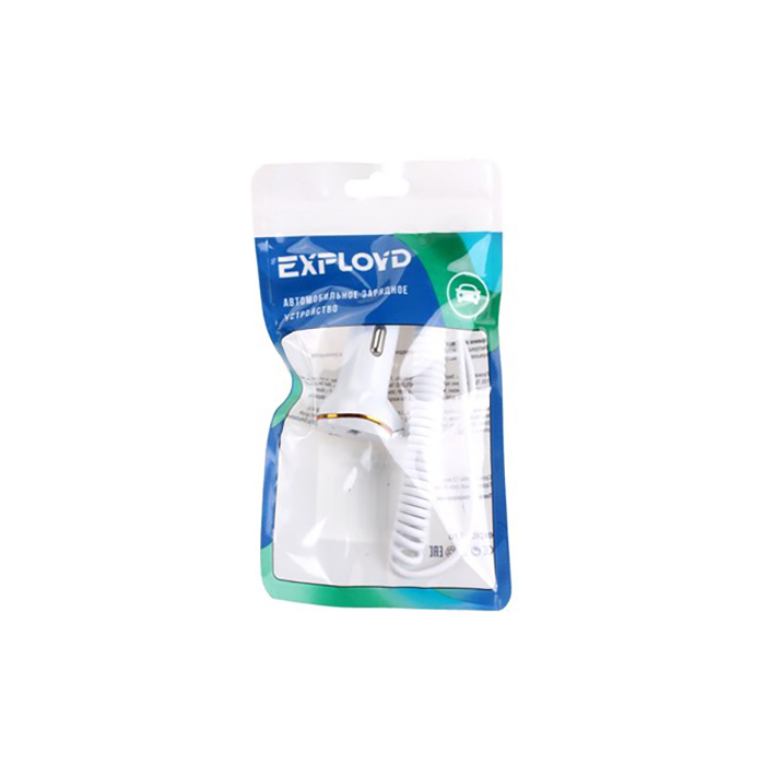 Exployd | EX-Z-248 | Автомобильное зарядное устройство  Lightning 8 pin+ USB, 1.4 м, 2.1А, , белый | превью 2