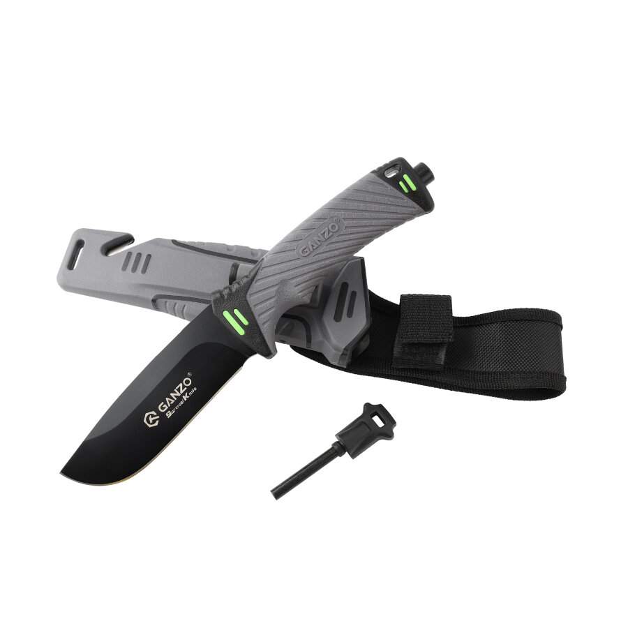 GANZO | Нож Ganzo G8012 GY | полная длина:245мм, клинок:115мм, масса:356г,ножны в комплекте | превью 1