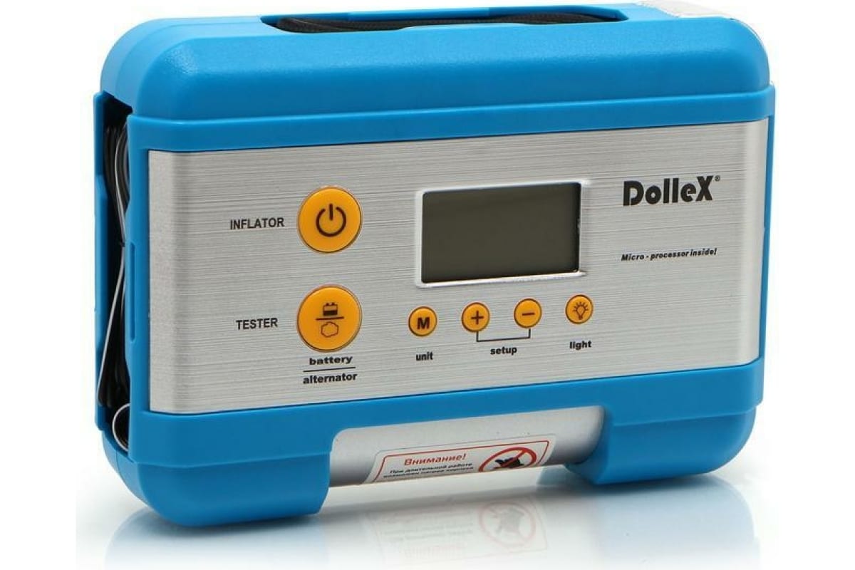 DolleX | DL-8101| Компрессор 12V, 15 A, 7 Атм, 30 л/мин, предохр-ль, фонарь, цифровой манометр, тес| превью 1