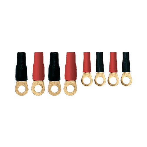 Mystery | 8GA Ring Terminals | "кольцо",10 мм , диам 8 мм, 2 красн + 2 черн | 1