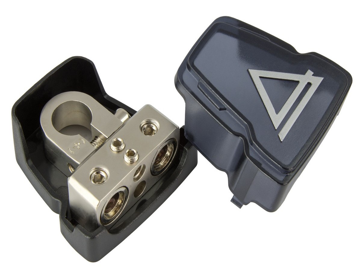 AurA | BTP-2028 | Клемма силовая, 2х0/2/4GA + 2x8Ga, "плюс" , закрытая | 1