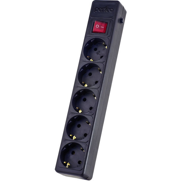 Perfeo | PF_2925| Сетевой фильтр Perfeo 5 POWER / 5m / 5 розеток / черный| превью 1