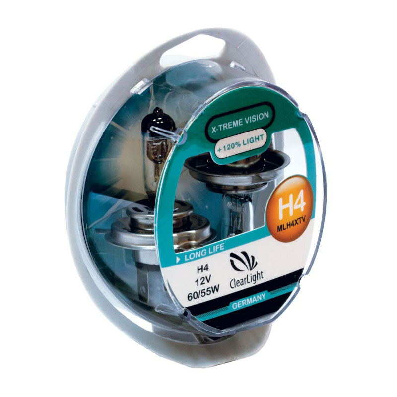 ClearLight | X-Treme Vision H4 | +150%, 12V-55W Блистер 2 штуки | 1