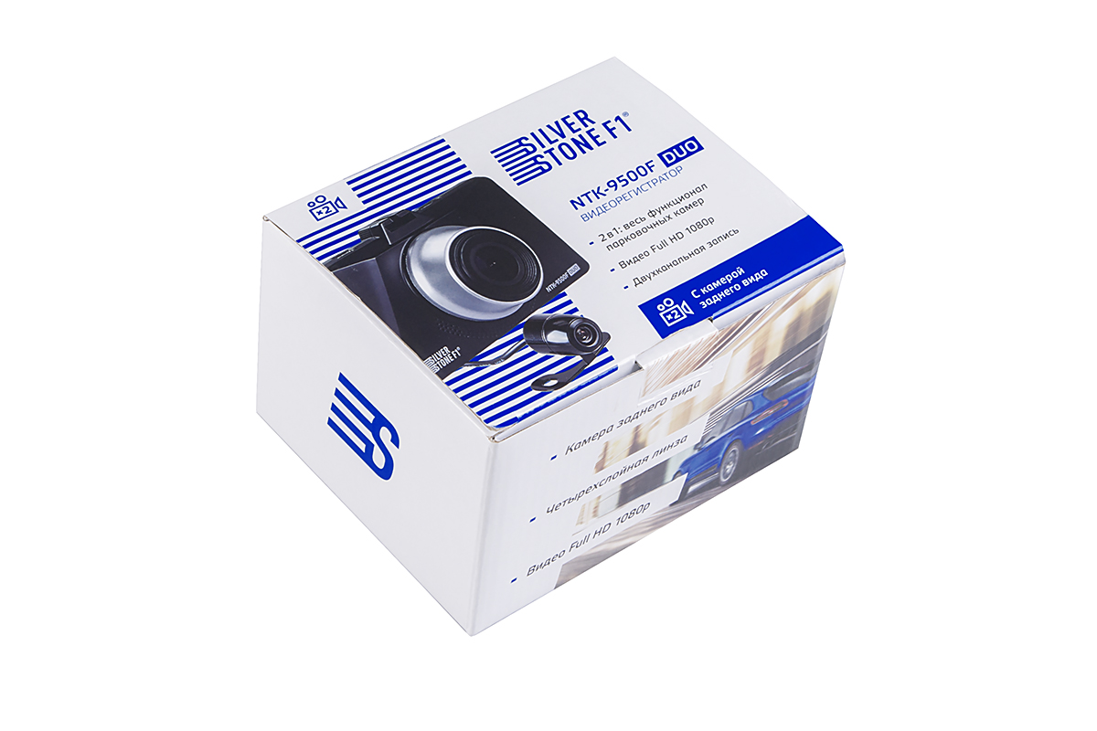 SilverStone F1 | NTK-9500F Duo | Дисп 3" регистратор + камера з/в ,  Full HD,120гр | 7