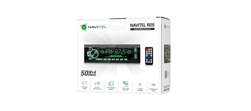 NAVITEL | RD-5 | 4х50w, FLAC, 2xUSB/BT,RGB, 2 RCA, | 6