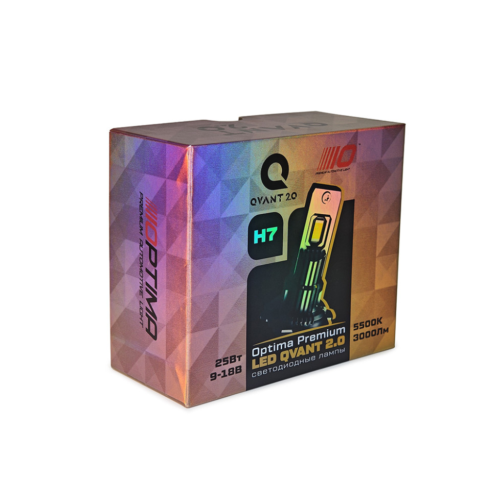 OPTIMA | H7 LED QVANT 2.0 |  25W, 5500K , 12V комплект 2 шт. | 5