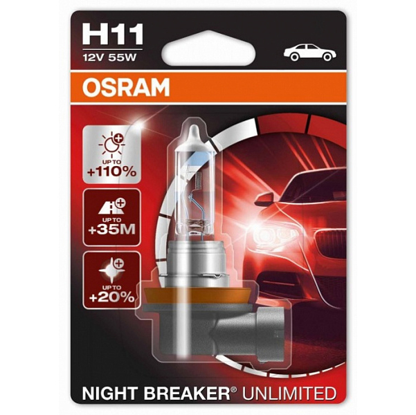 OSRAM | H11 64211NBU-01B Halogen   | 55w + 110%, блистер, упаковка 1 штука | превью 2