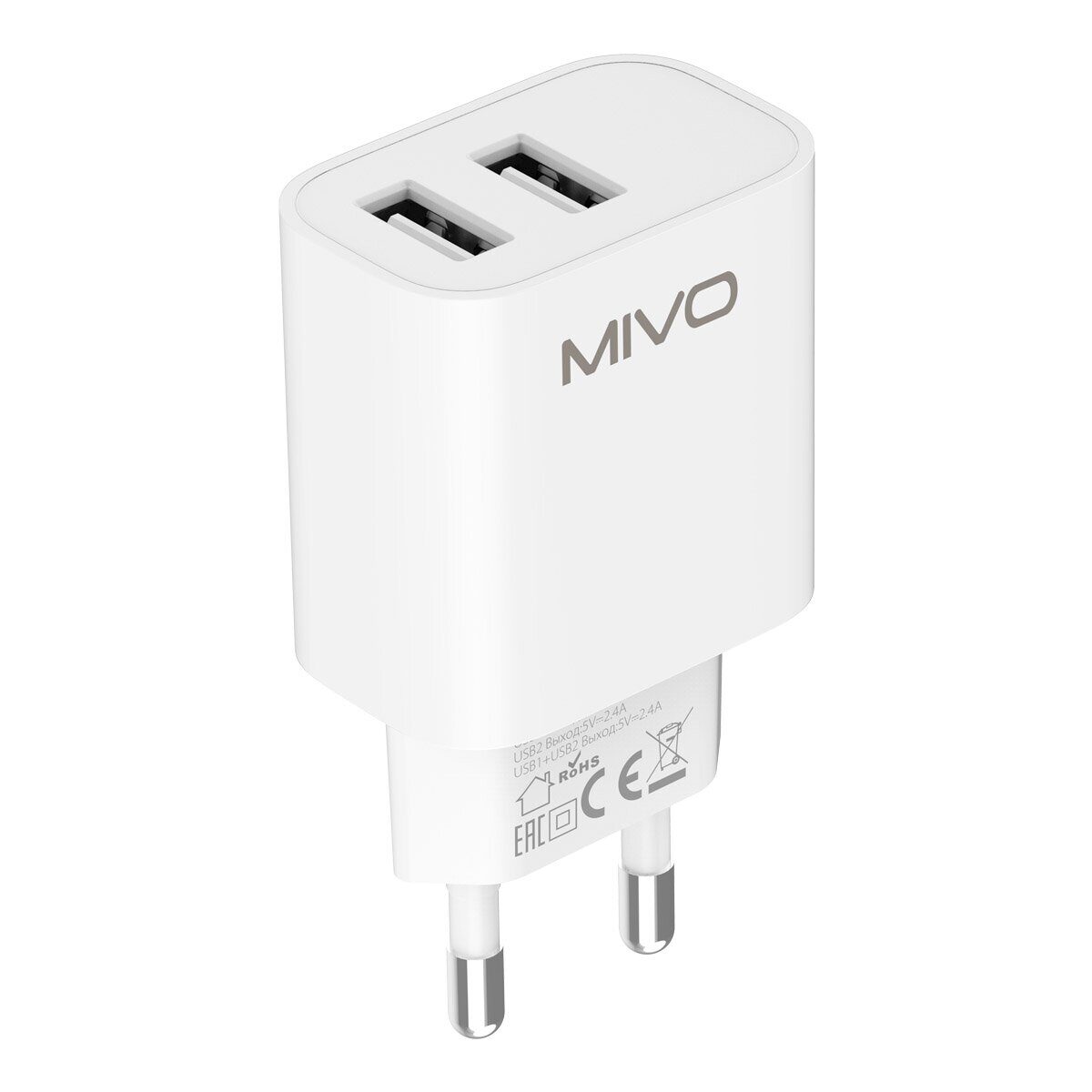 Mivo | MP-230 | Сетевое ЗУ 2x USB 220В 2.4А | превью 2
