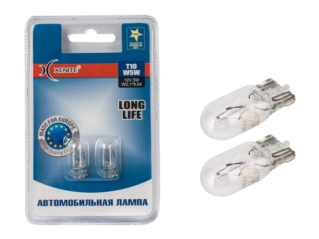 XENITE | T10 W5W LONG LIFE| 12V 5W упаковка 2шт. | превью 1