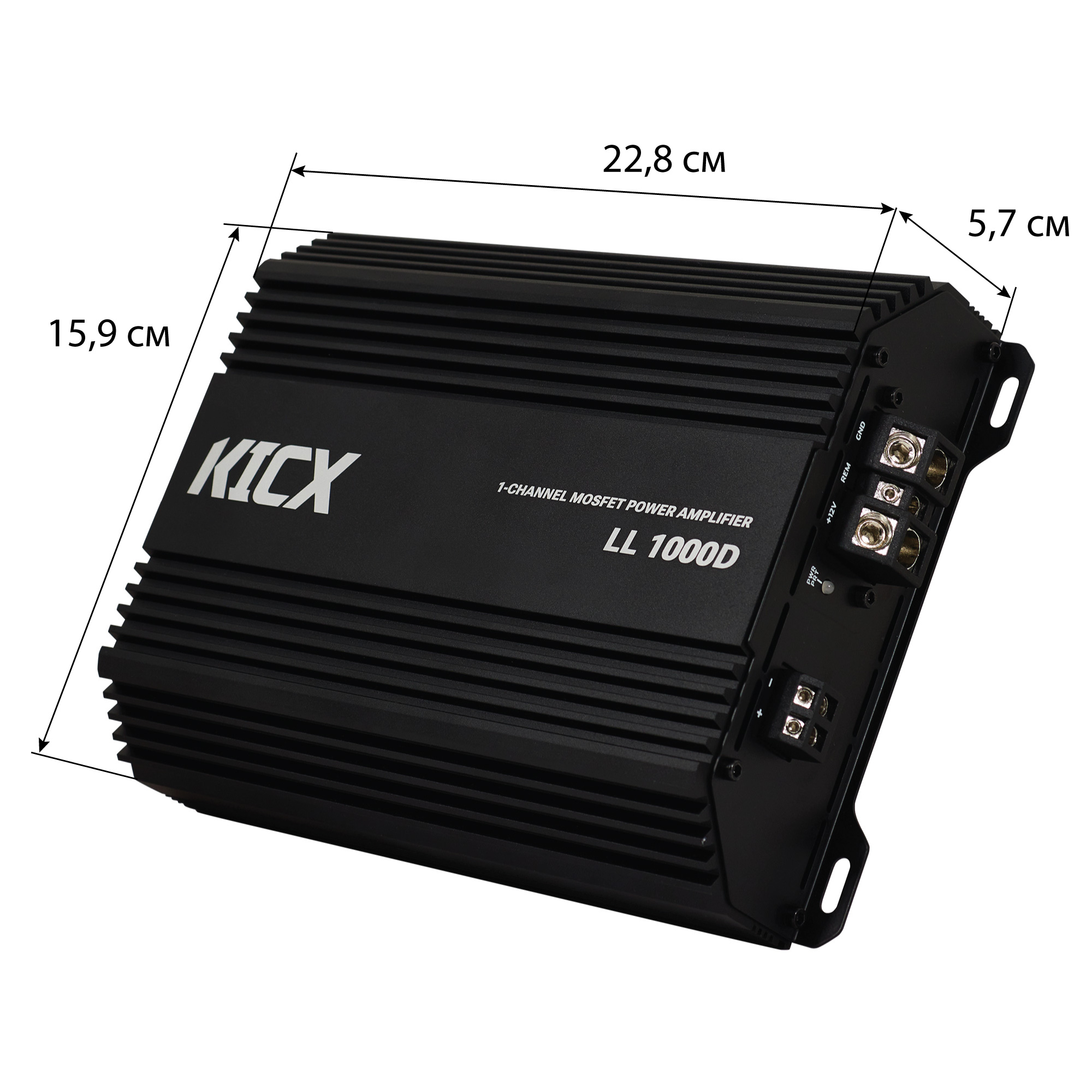 KICX | LL1000D | 1-кан, класс D, мощность RMS 1000 Вт х1 ( 1 Ом ), 720Втх1 ( 2 Ом ) | 6