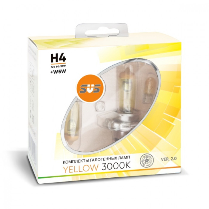 SVS    | H4 0200095000 YELLOW  3000K | Лампа H4 12V 60/55W + W5W  Комплект | превью 1