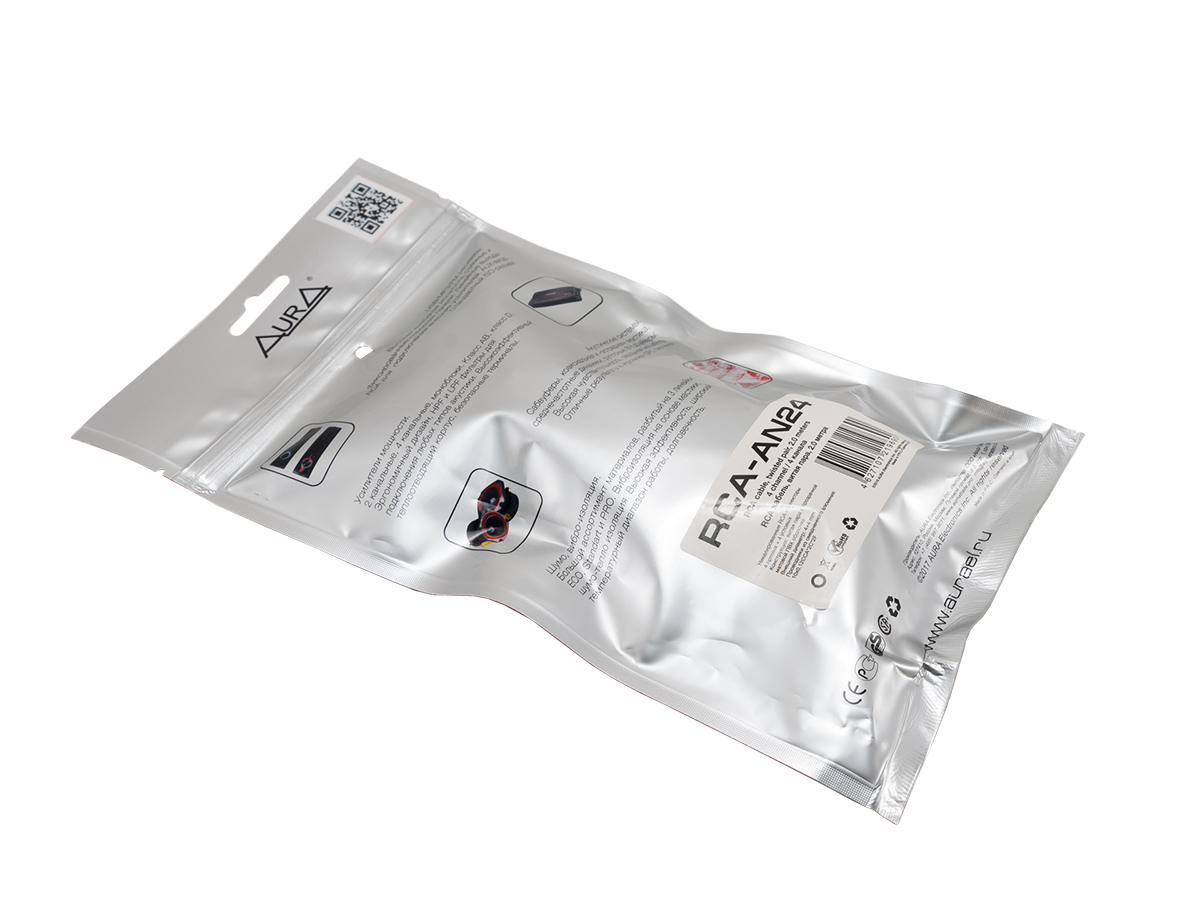 AurA | RCA-AN24 MkII  | RCA-кабель 2 метра, 4 канала, угловые коннекторы, витая пара | превью 3