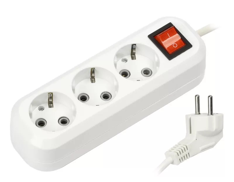 Удлиннитель |Smartbuy | Удлиннитель Smartbuy, 3 гнезда 3 метра 16А/3,5кВт с выкл. и заземлением ПВС| 1
