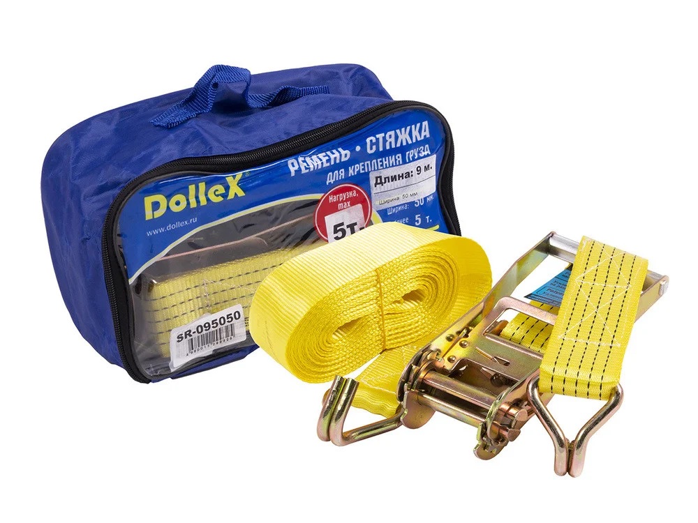 DolleX | SR-095050 | Стяжка ремень для крепления груза (9 м х 50 мм), 5 т (лента  + механизм) | превью 1