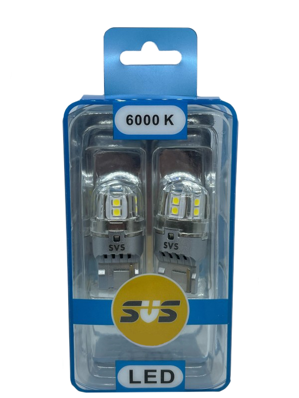 SVS | W21W 7440 | 12-24V Диодная лампа без цоколя, 350Lm 6000K, белая уп.2шт 5SMD | 1