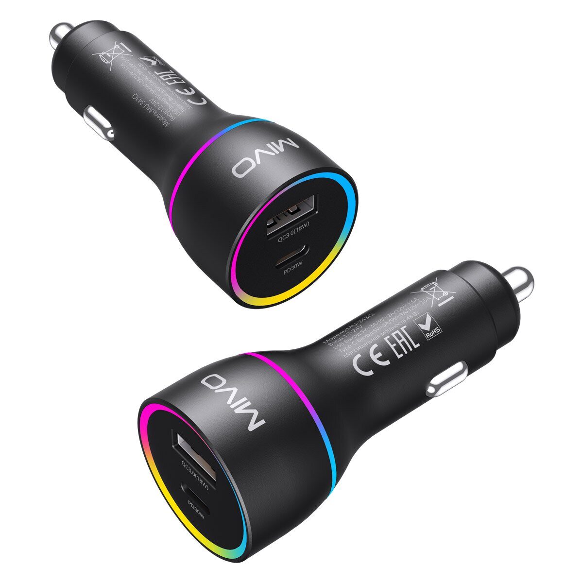 Mivo | MU-343Q | адаптер прикуривателя USB  | превью 1