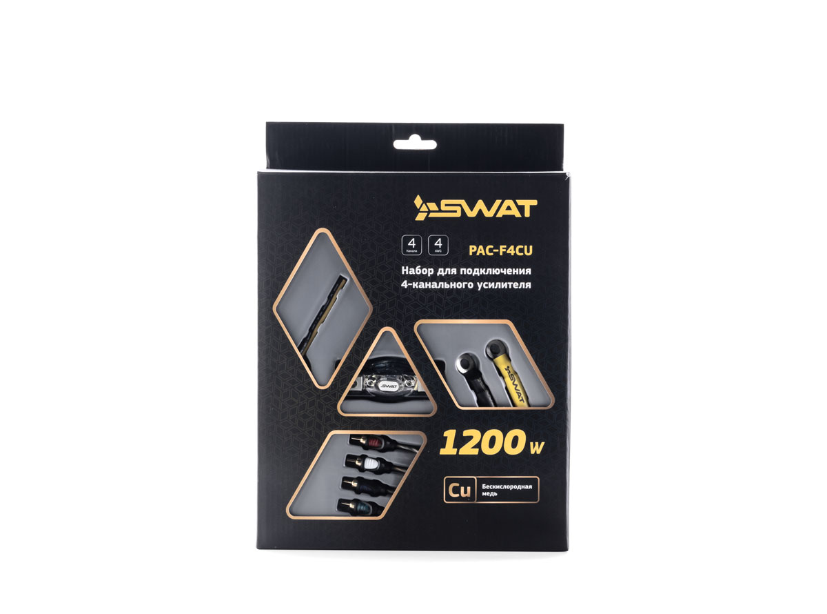 Swat | PAC-F4CU | для 4-х кан. усилителя, сил. каб 4Ga, МЕДЬ | 2