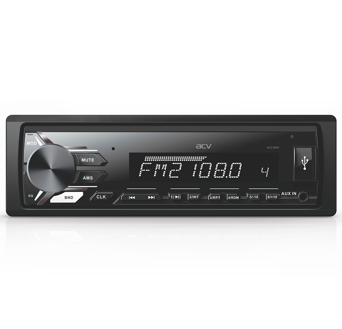 ACV | AVS-812W | 4*45/USB/SD /FM/AUX 1RCA , белая подсветка | 1