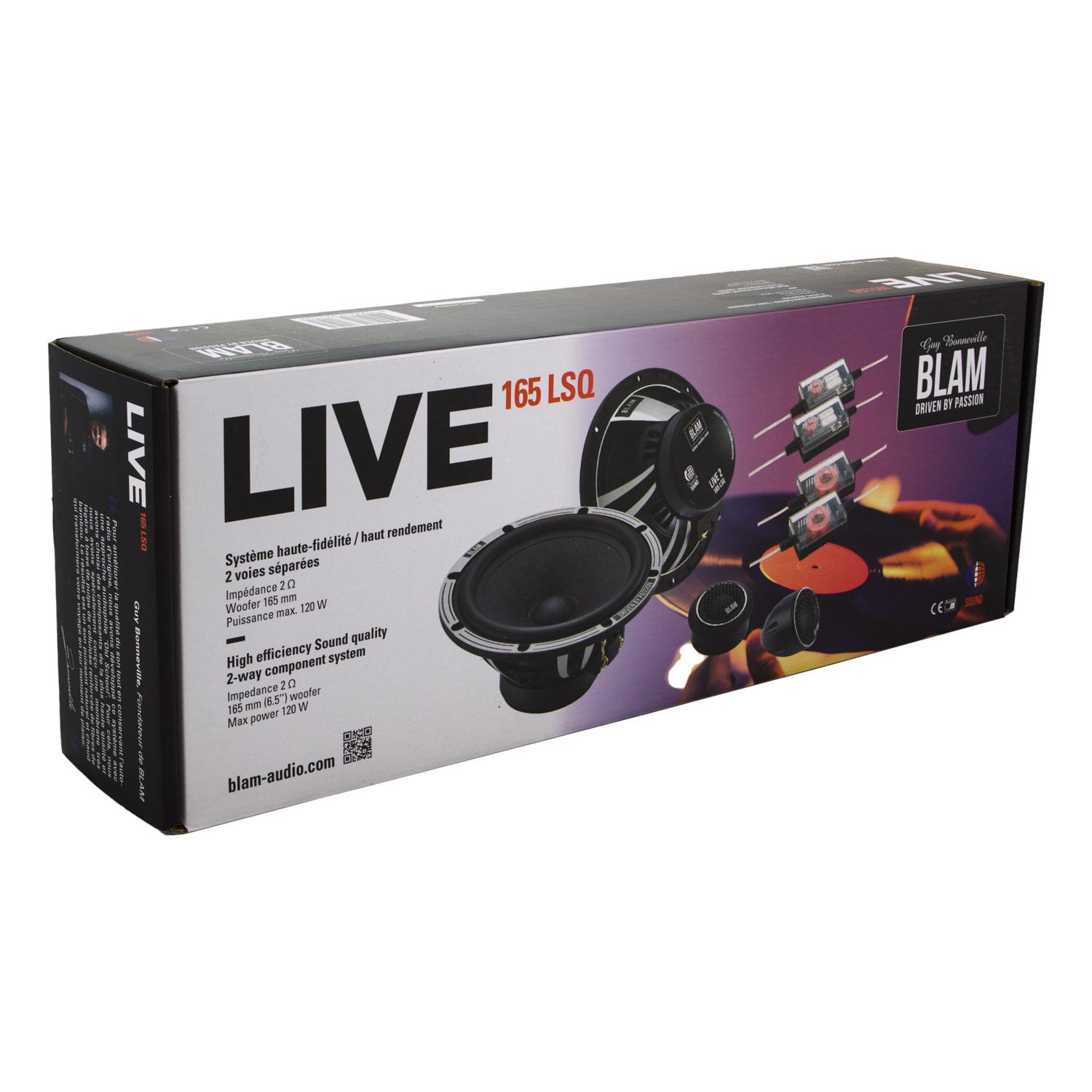 BLAM | 165LSQ | 2-х полос.компонетная акустика,6.5"(16см) , 60/120Вт, 74Гц-25кГц, 2Ом, 93.3 дБ | 10