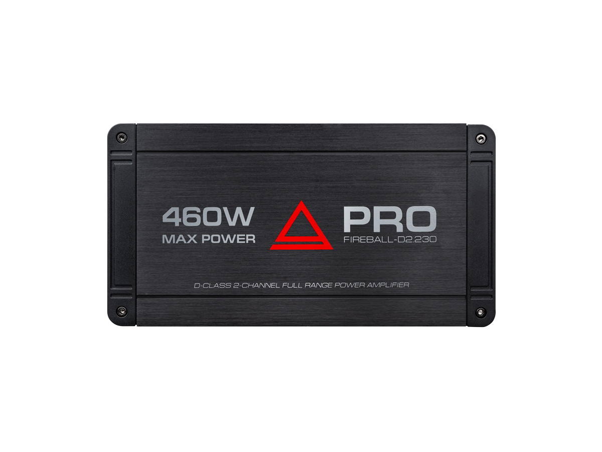 AurA | FIREBALL-D2.230 PRO | 2x150w (4 Ohm), 2x230w (2 Ohm), 1x460w (4 Ohm), LPF/HPF, 10Hz - 25kHz | 4